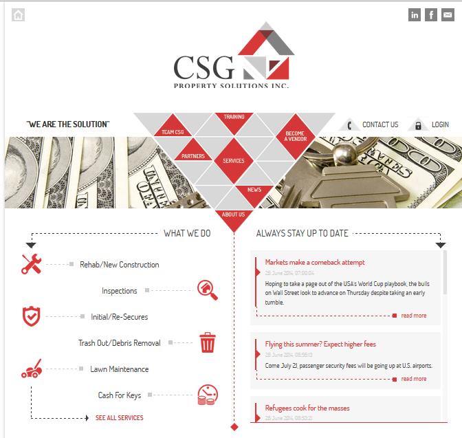CSG Property Solutions home page