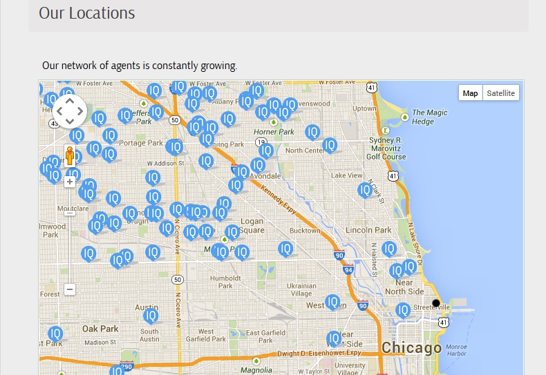Locations integrated custom Google map
